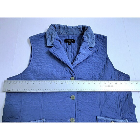 Talbots Blue Quilted Vest Size XL Petites Jacket Button - Picture 7 of 8